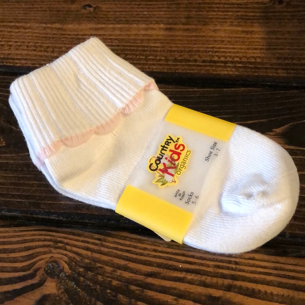 Country Kids Scalloped ORGANIC Cotton Socks 3-7
